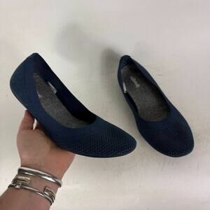 Allbirds Tree Breezers Ballet Flats Women's 8.5 Navy Blue Knit Slip-On Comfort